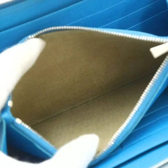 Celine Large Zip Wallet Long Wallet With Coin Purse Leather Logo Round Zipper